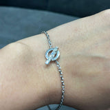 Round Natural Diamond Toggle Bracelet in Platinum for Women | Luxury Jewelry