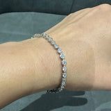 925 Sterling Silver 2.00 Carat Lab Grown Diamond Tennis Bracelet in Bezel Set