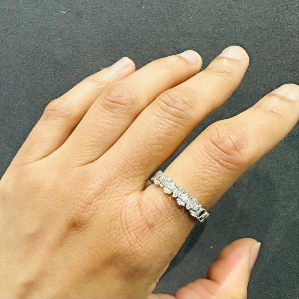 natural pear cut diamond band