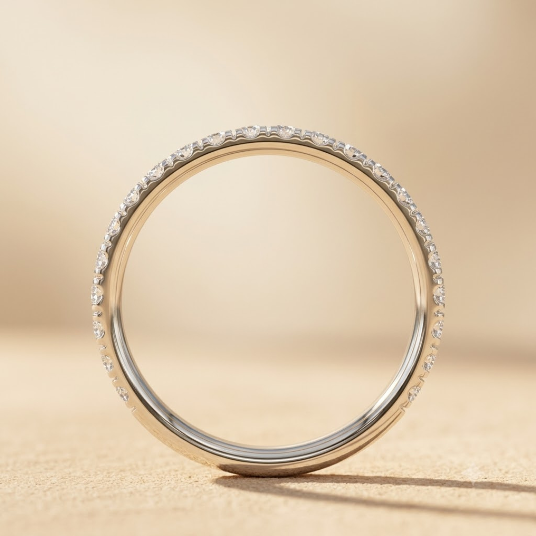 0.50ct Lab Diamond Scallop Pavé Ring in Platinum