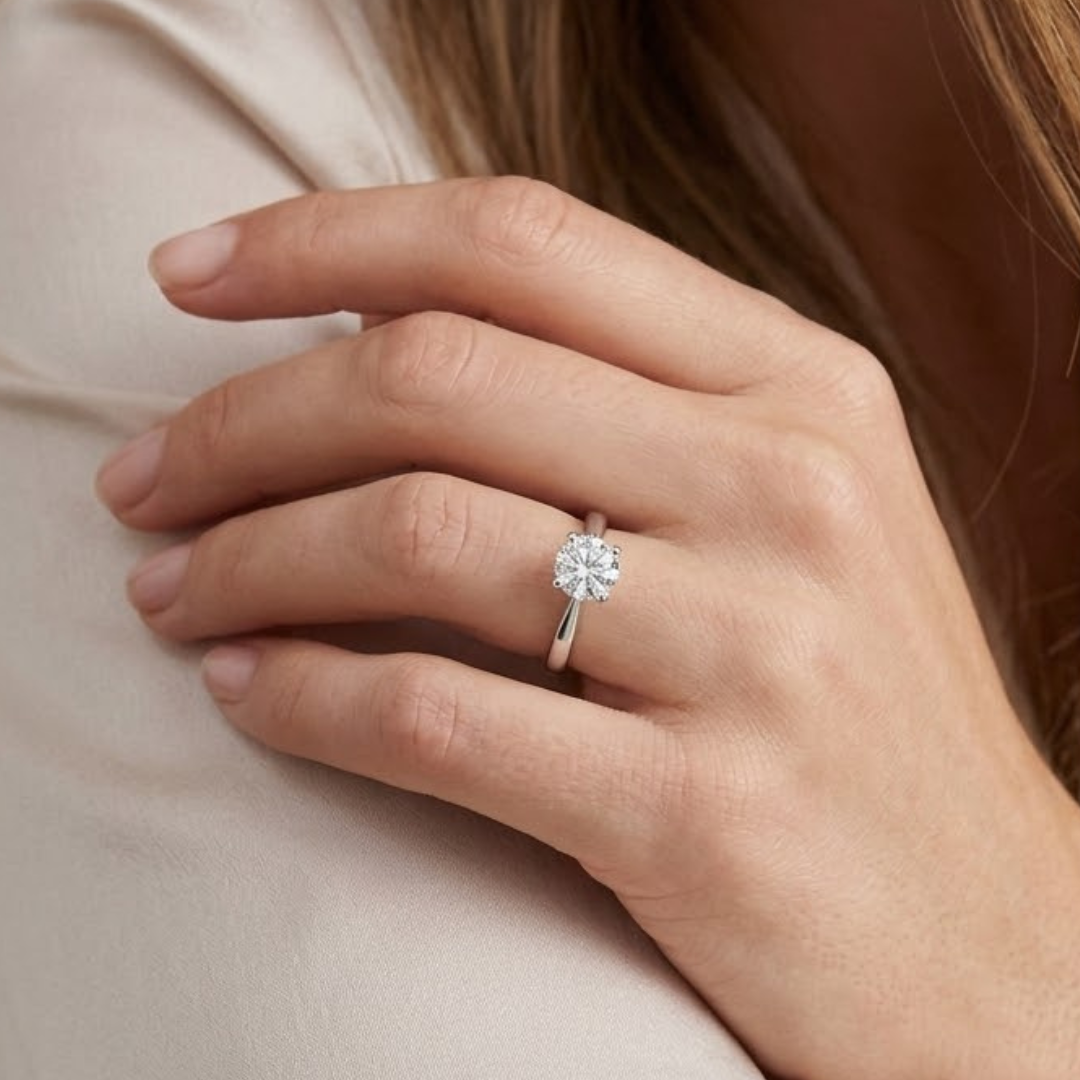 Naomi 0.50ct Lab Grown Diamond Solitaire Engagement Ring in 925 Sterling Silver