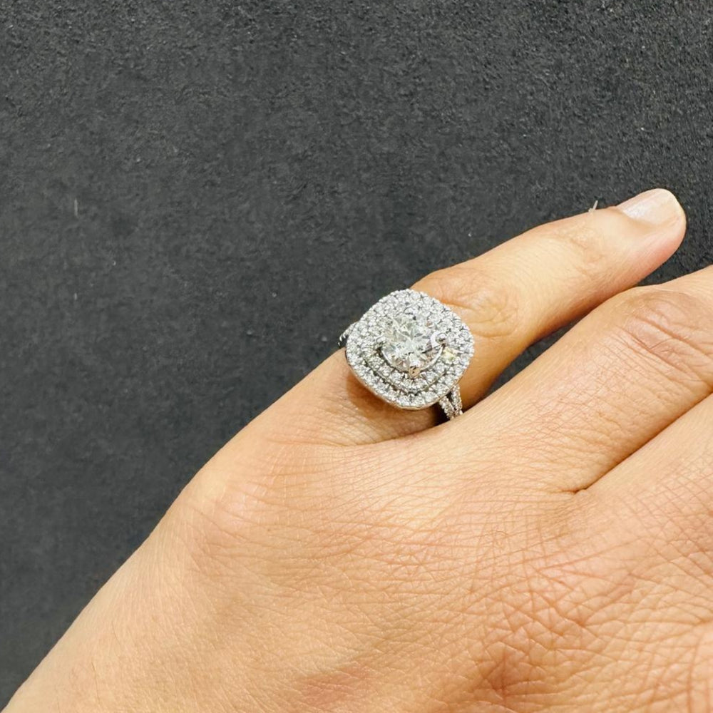 halo solitaire diamond ring