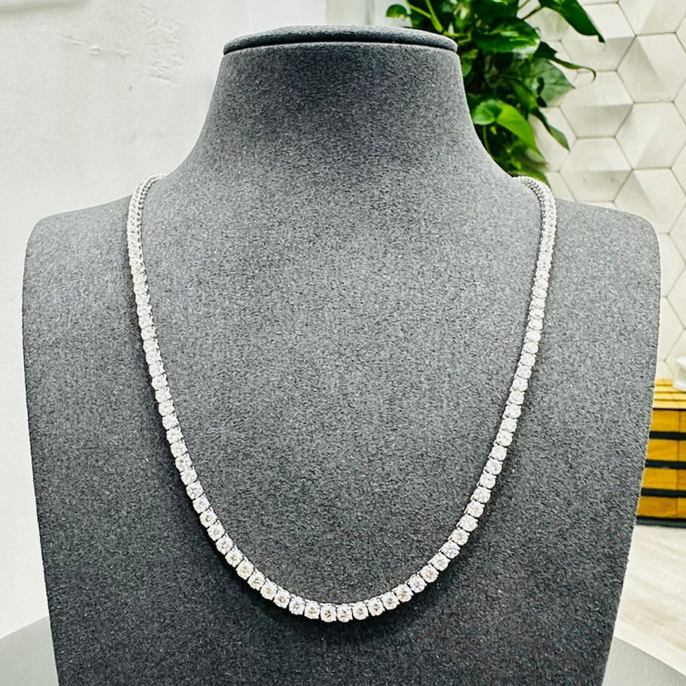 Diamond Tennis Necklace, 18K White Gold Diamond Necklace