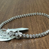 2.0Ct Lab Grown Diamond Round Cut Bezel Set Diamond Tennis Bracelet in 9K White Gold