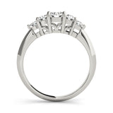 0.50 Carat Lab-Grown Round Diamond Shared Prong Set 5-Stone Diamond Ring, DE Color VVS Clarity