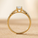 Lab Diamond Side Stone Engagement Ring 0.25ct in 18K Gold Vermeil