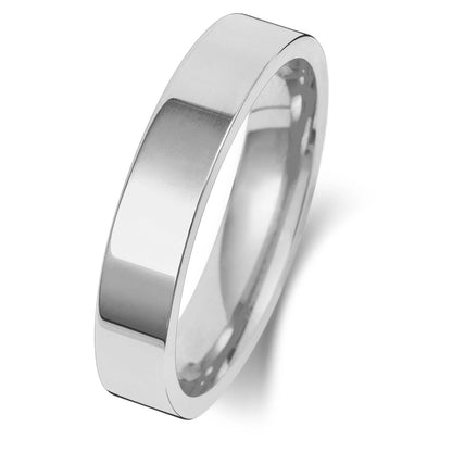 Flat Court Shape Plain Wedding Band for Women | UK Hallmarked Gold & Platinum Ring