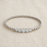 Clover Diamant-Kettenarmband mit Lünetten- und Pavé-Fassung aus Naturdiamanten in Platin