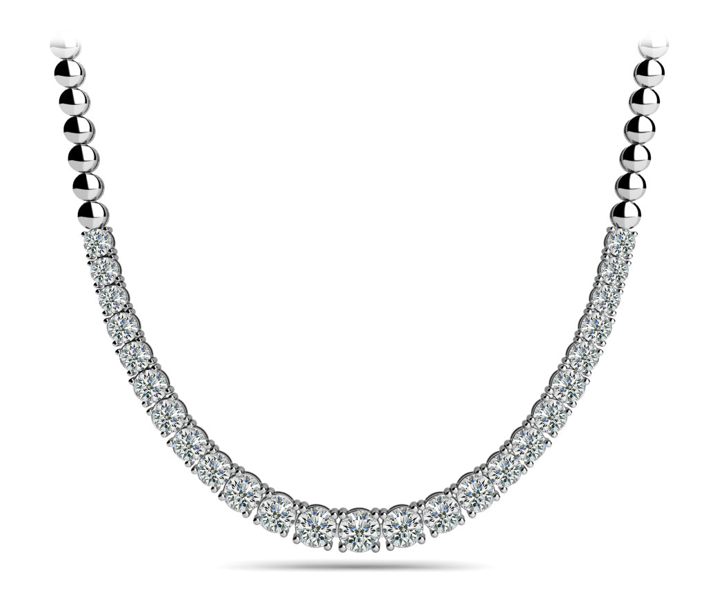 Petite Graduated Basket Diamond Necklace