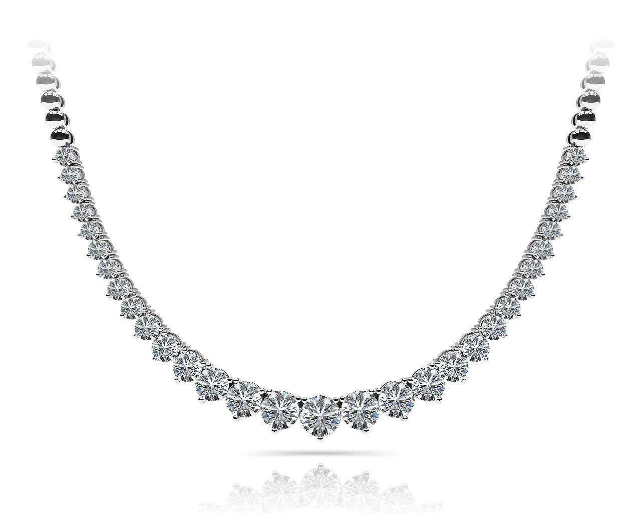 Three-Prong Petite Graduated Diamond Necklace