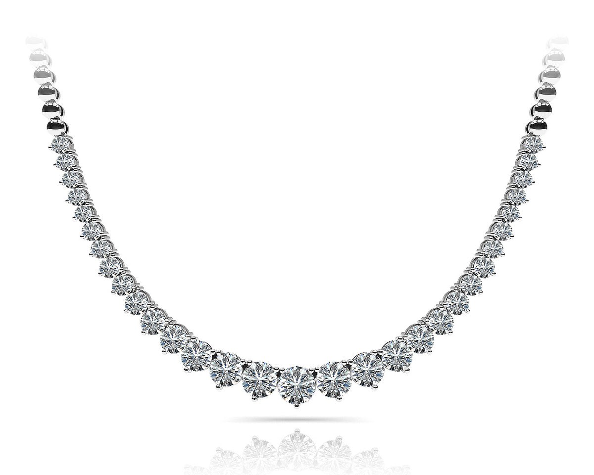 Three-Prong Petite Graduated Diamond Necklace