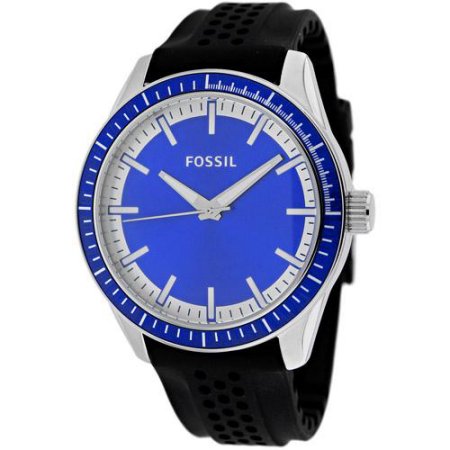 Fossil BQ1271 Men’s Classic Watch – Blue Dial, Black Silicone Strap