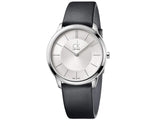CK Calvin Klein  Minimal Black Leather Strap Mens Watch