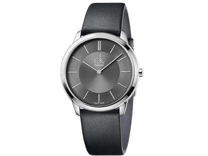 Calvin Klein Minimal Watch - K3M211C4 (Dark Grey/Black) Watches