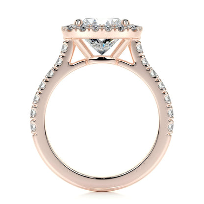 Cushion Cut Lab Grown Diamond Halo Engagement Ring with Pavé Side Stones – IGI Certified
