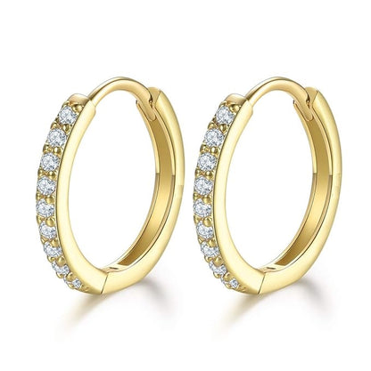 0.09 Round Diamond Huggie Earring In Gold