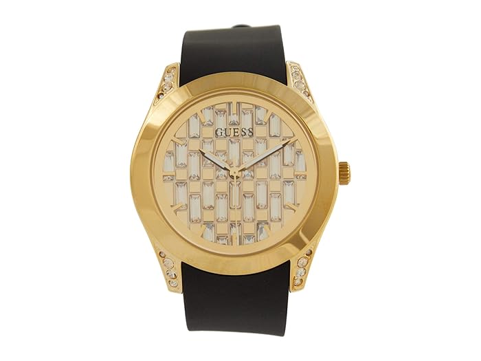 GUESS Damenuhr Classic GW0109L1 – Goldfarbenes Zifferblatt, Kautschukarmband, Quarzwerk