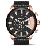 Diesel Men's 51mm Chronograph Black Calfskin Stainless Steel Case Watch