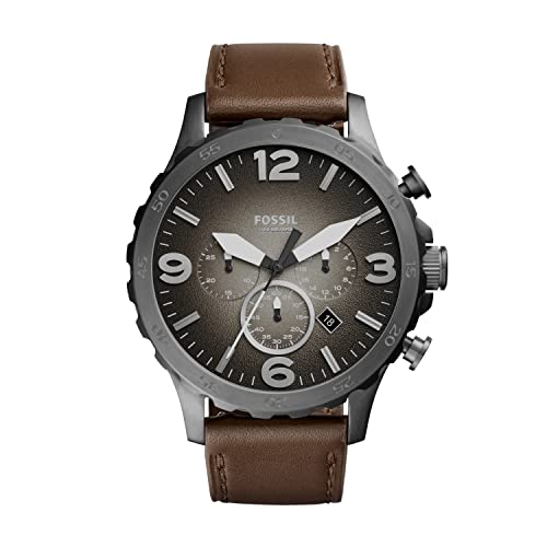 Fossil Nate Men’s Chronograph Watch – Smoke Stainless Steel Case