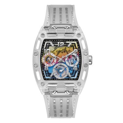 Guess Clear Silicone Multi-Function Watch 44mm