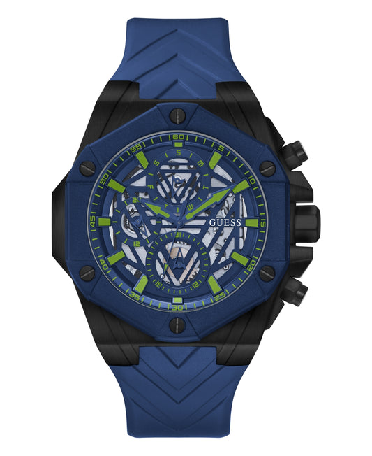 Blue Skeleton Chronograph Watch
