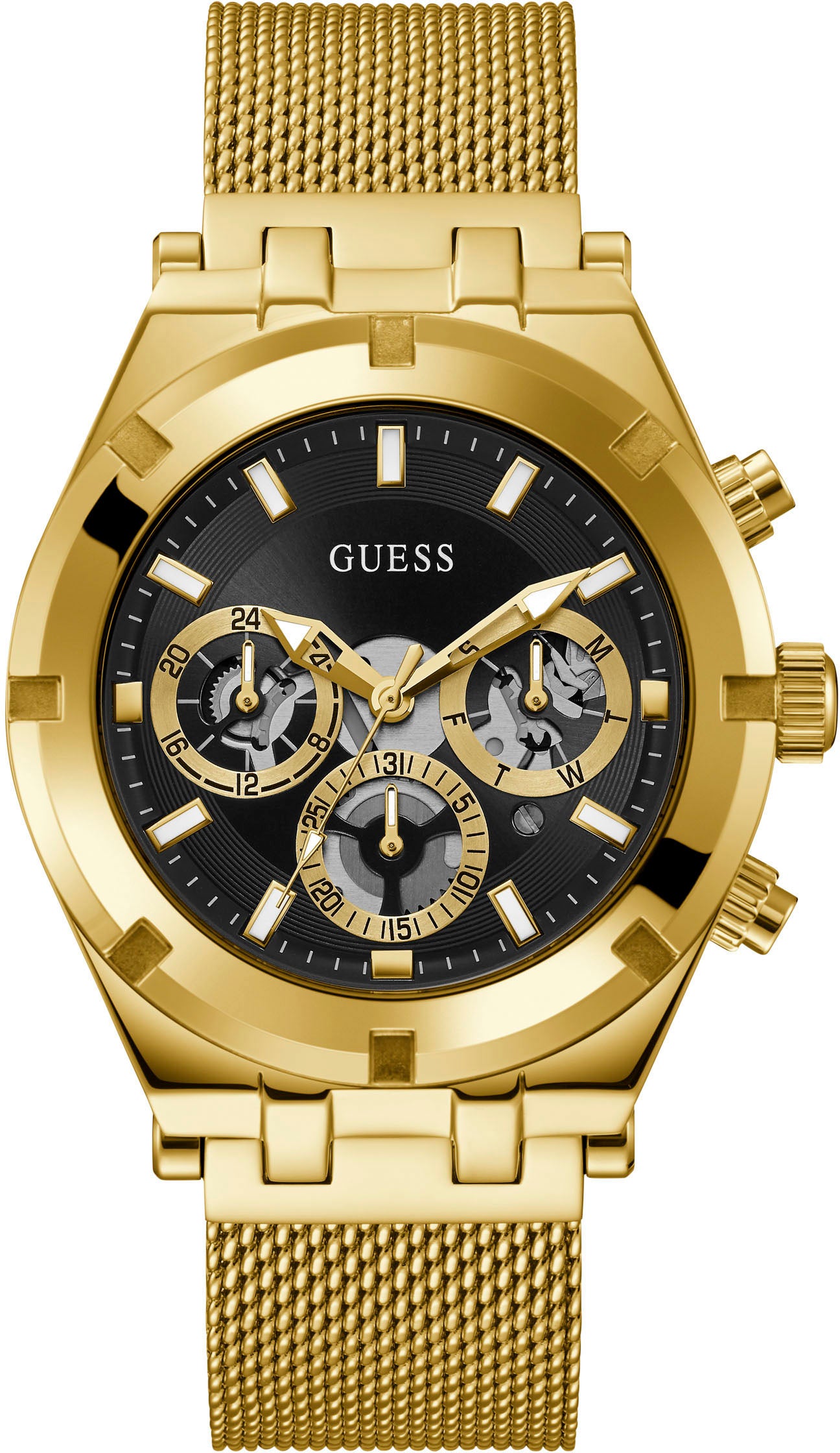 Guess Herren-Multifunktionsuhr, Edelstahlgehäuse 44 mm