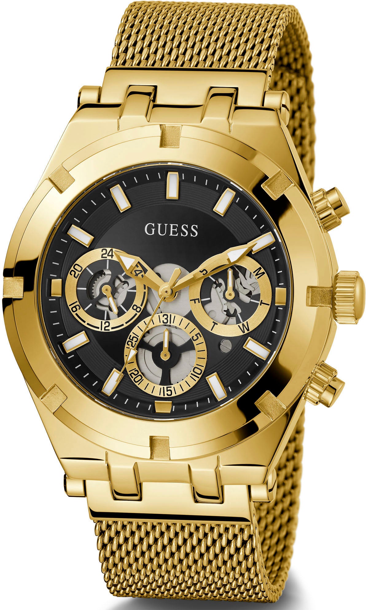 Guess Herren-Multifunktionsuhr, Edelstahlgehäuse 44 mm