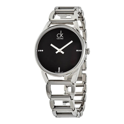 CK Calvin Klein K3g2312s Statel Black Dial Silver Tone Women's Watch One Size