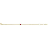 Round Imitation Ruby Youth Birthstone Bracelet In Gold & Platinum
