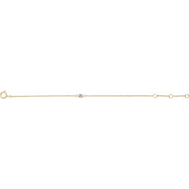 Round Imitation Diamond Youth Birthstone Bracelet In Gold & Platinum