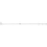 Round Imitation White Sapphire Youth Birthstone Bracelet In Gold & Platinum