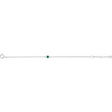 Round Imitation Emerald Youth Birthstone Bracelet In Gold & Platinum