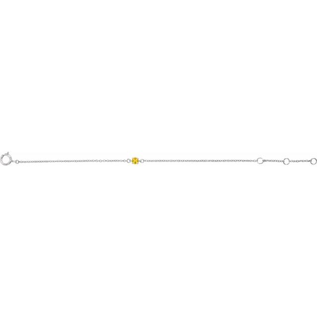 Round Imitation Citrine Youth Birthstone Bracelet In Gold & Platinum