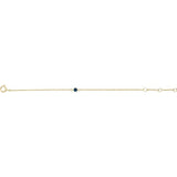Round Imitation Blue Sapphire Youth Birthstone Bracelet In Gold & Platinum