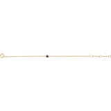 Round Imitation Amethyst Youth Birthstone Bracelet In Gold & Platinum