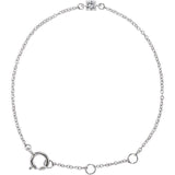 Round Imitation White Sapphire Youth Birthstone Bracelet In Gold & Platinum