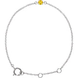 Round Imitation Citrine Youth Birthstone Bracelet In Gold & Platinum