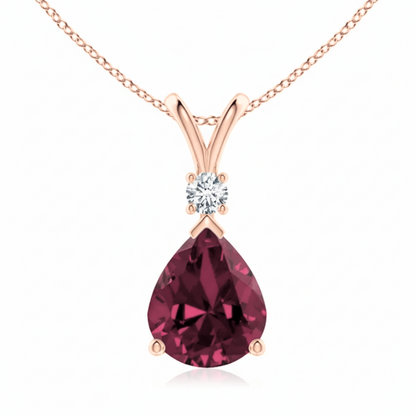 Ruby & Diamond Rose Gold Pendant Necklace