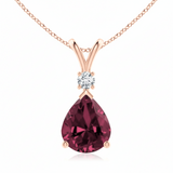 Ruby & Diamond Rose Gold Pendant Necklace