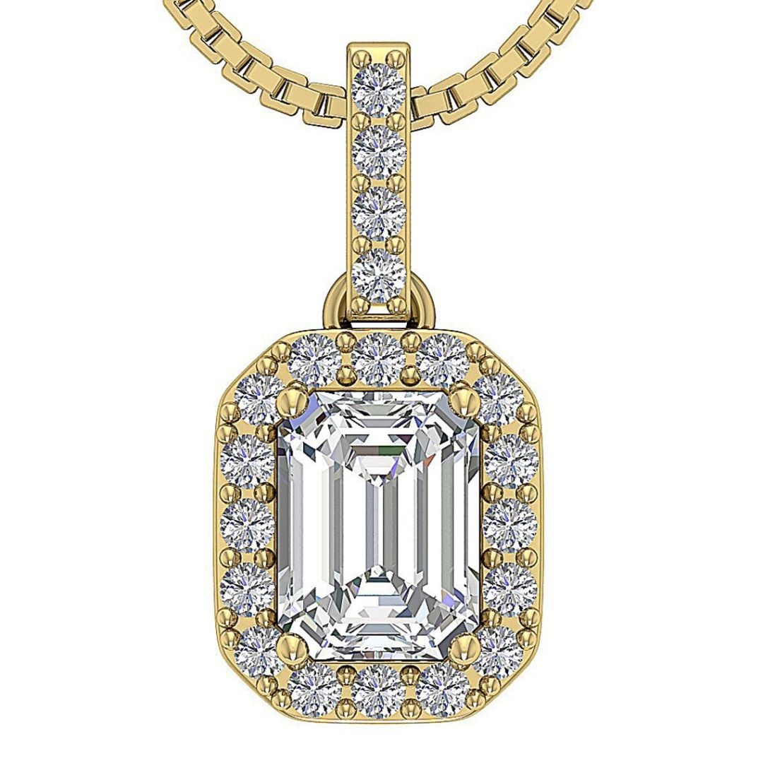 Lab Diamond  Pendant Necklace In 18K Gold