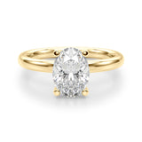 IGI Lab-Grown Oval Diamond Four Prong Solitaire Engagement Ring, D Color VVS Clarity