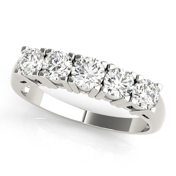 0.50-1.00ct Lab-Grown Round Diamond 5-Stone Prong Diamond Ring, DE Color VVS Clarity