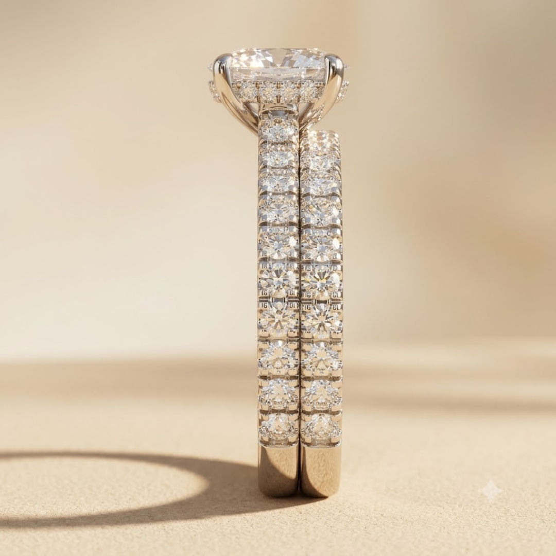 0.50ct Lab Diamond Scallop Pavé Ring in Platinum
