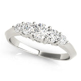 0.50 Carat Lab-Grown Round Diamond Shared Prong Set 5-Stone Diamond Ring, DE Color VVS Clarity