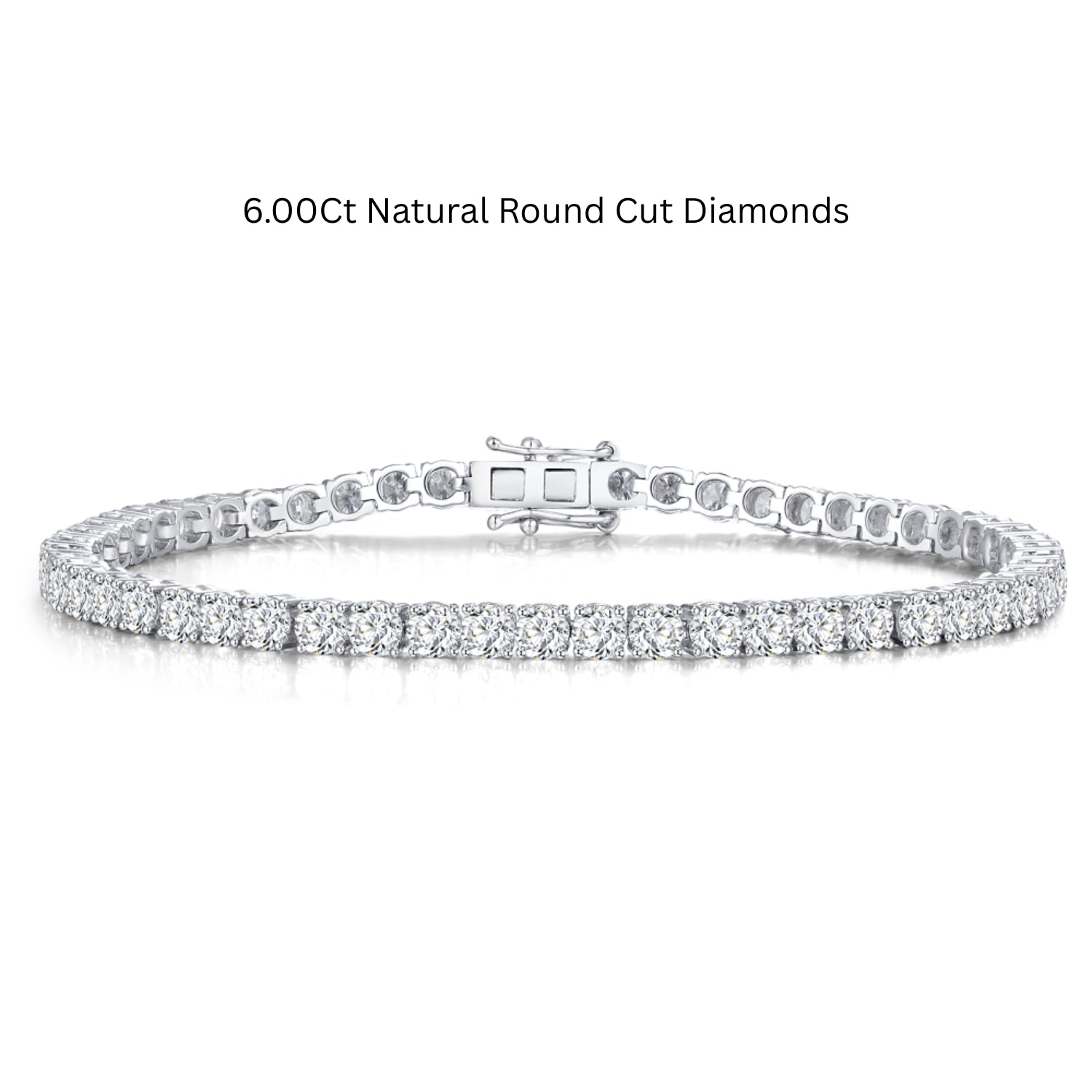 Bracelet de tennis serti de diamants illusion cultivés en laboratoire et monté sur argent sterling 925