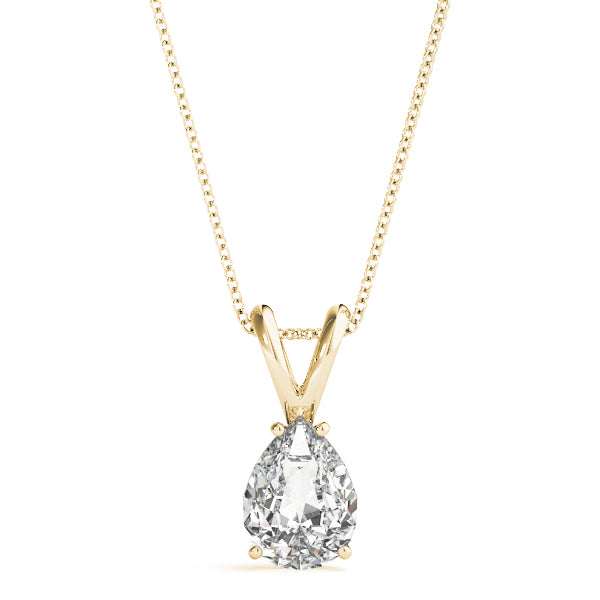 Pear Lab Grown Diamond Solitaire Pendant, D Color VVS Clarity 0.20 Ct To 2.00 Ct