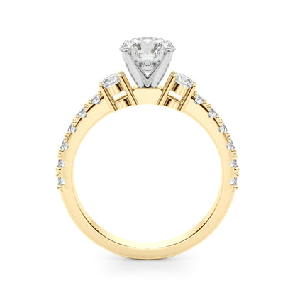 Gold and silver diamond ring