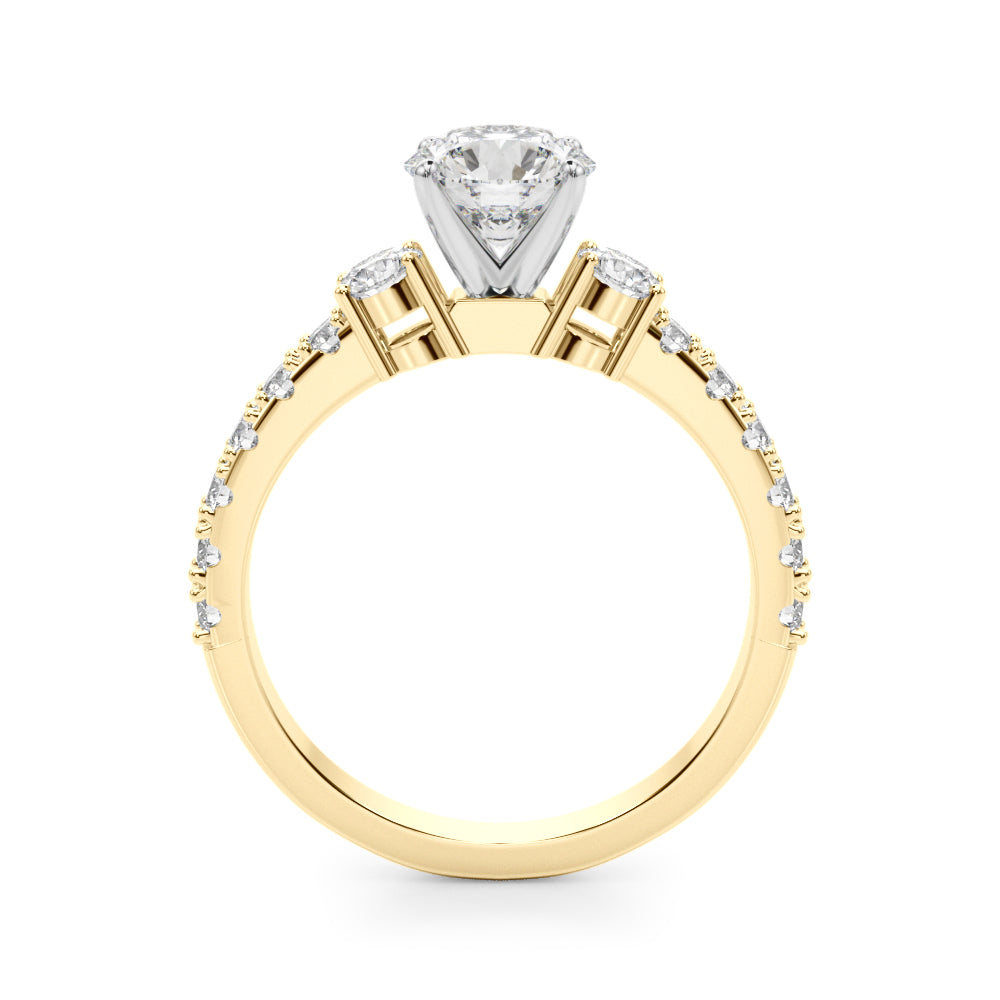 Gold and silver diamond ring