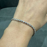 925 Sterling Silver 2.00 Carat Lab Grown Diamond Tennis Bracelet in Bezel Set
