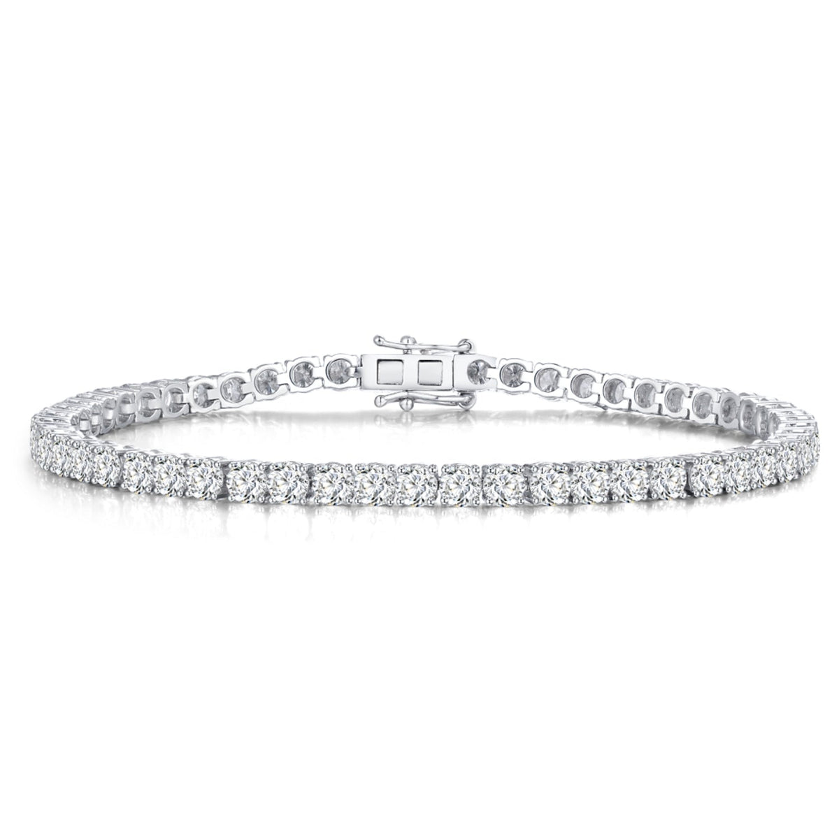 Natural Diamond Tennis Bracelet in 9K White Gold | 6.00Ct Tennis Bracelet | Prong Set with Box Lock